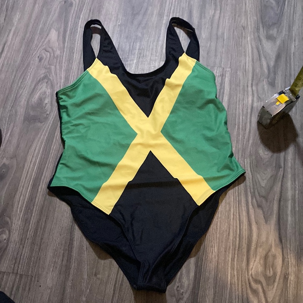 Caribbean Jamaica Flag One Piece Swimsuit Swimwear Size XXL